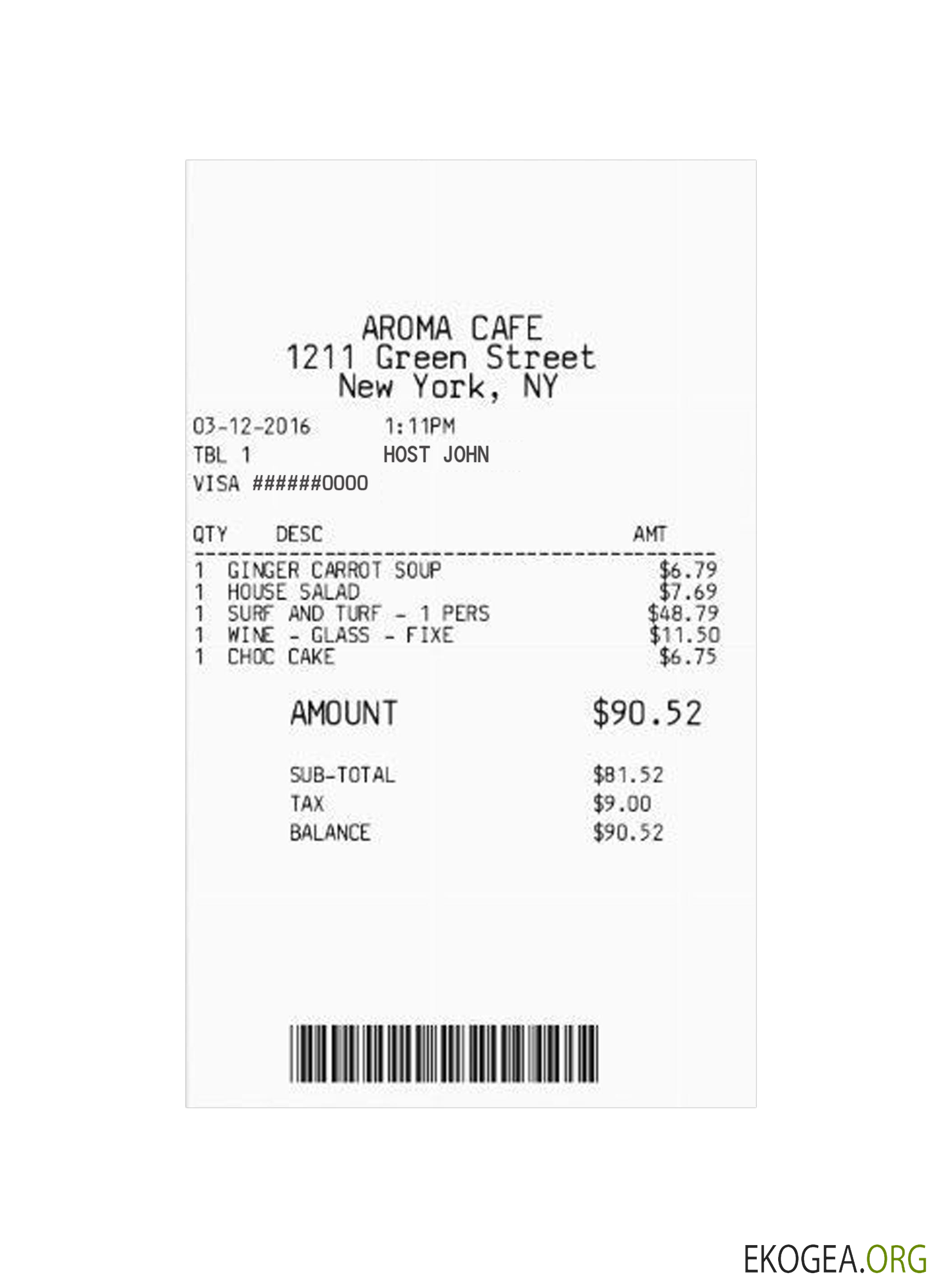 Chèque de paiement CAFE